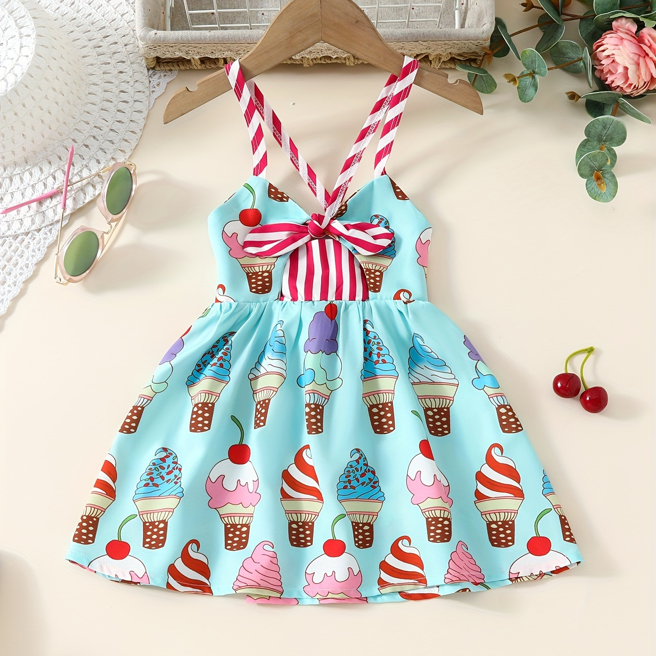 

Baby Girl Summer Ice Cream Casual Cute Slip Dress