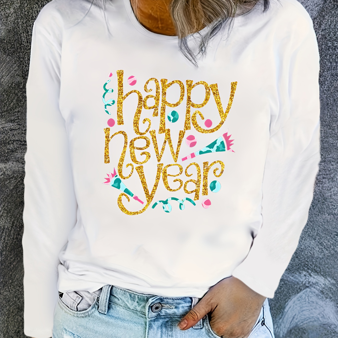 

New " Long Sleeve T- - , Polyester , - Women' For Fall/