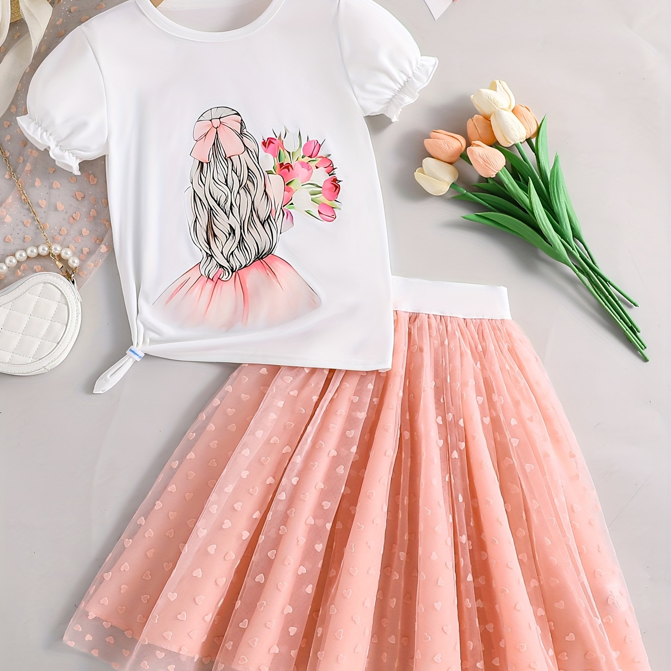 Girls' 2pcs Cartoon Set