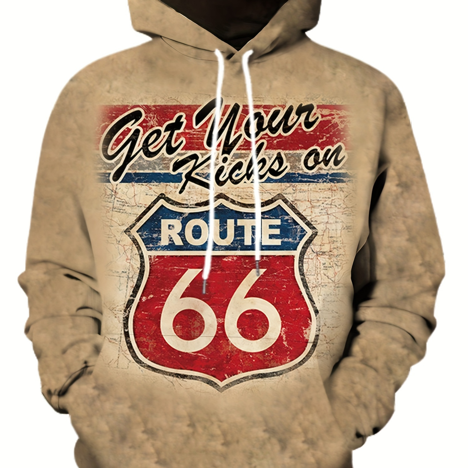 

Plus Size Men's "get Your On " Hooded Sweatshirt For Winter, Men's Clothing, Plus Size