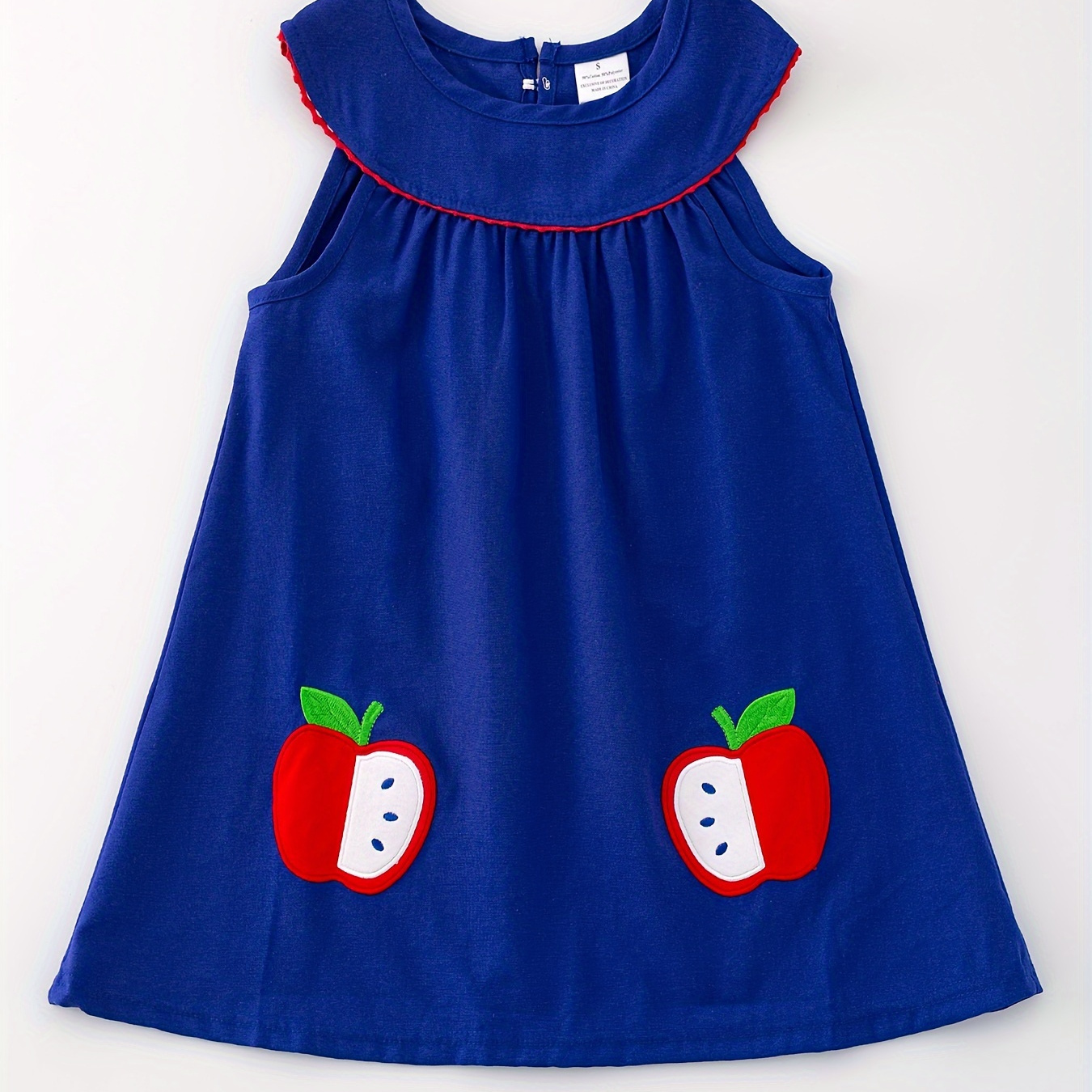 

Summer Back-to-school Season Girls Print Doll Collar Vest Dress Sleeveless Dress