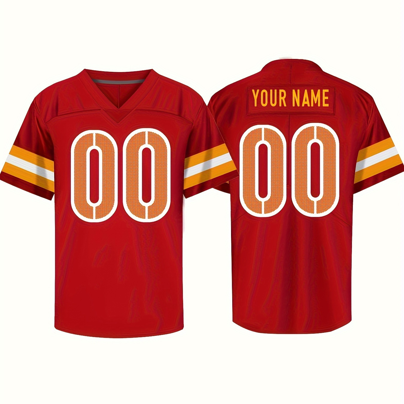 

Custom Men's Football Jersey - Personalized Name & Number, Embroidered, V-neck, Breathable Polyester, Perfect For Sports & Casual Wear, Sizes S-3xl