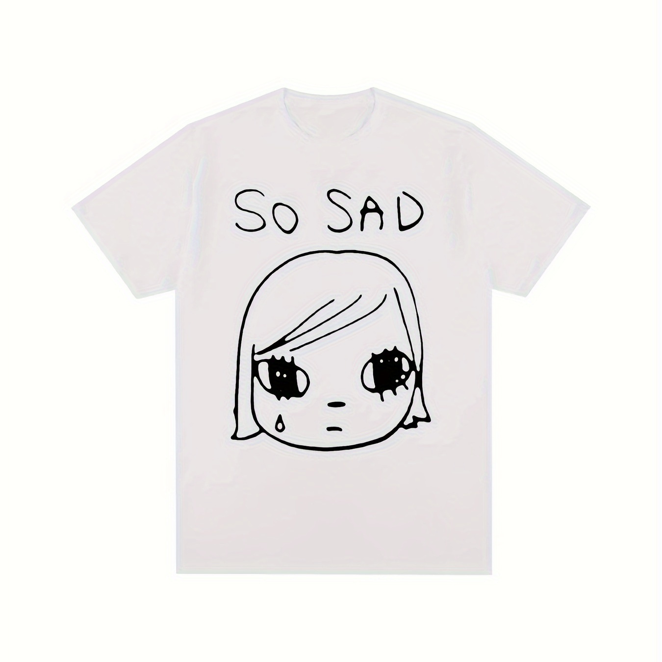 

Graphic Short Sleeve Sad Vintage T-shirt Japan Men Tshirt Womens Manga Clothes 220g