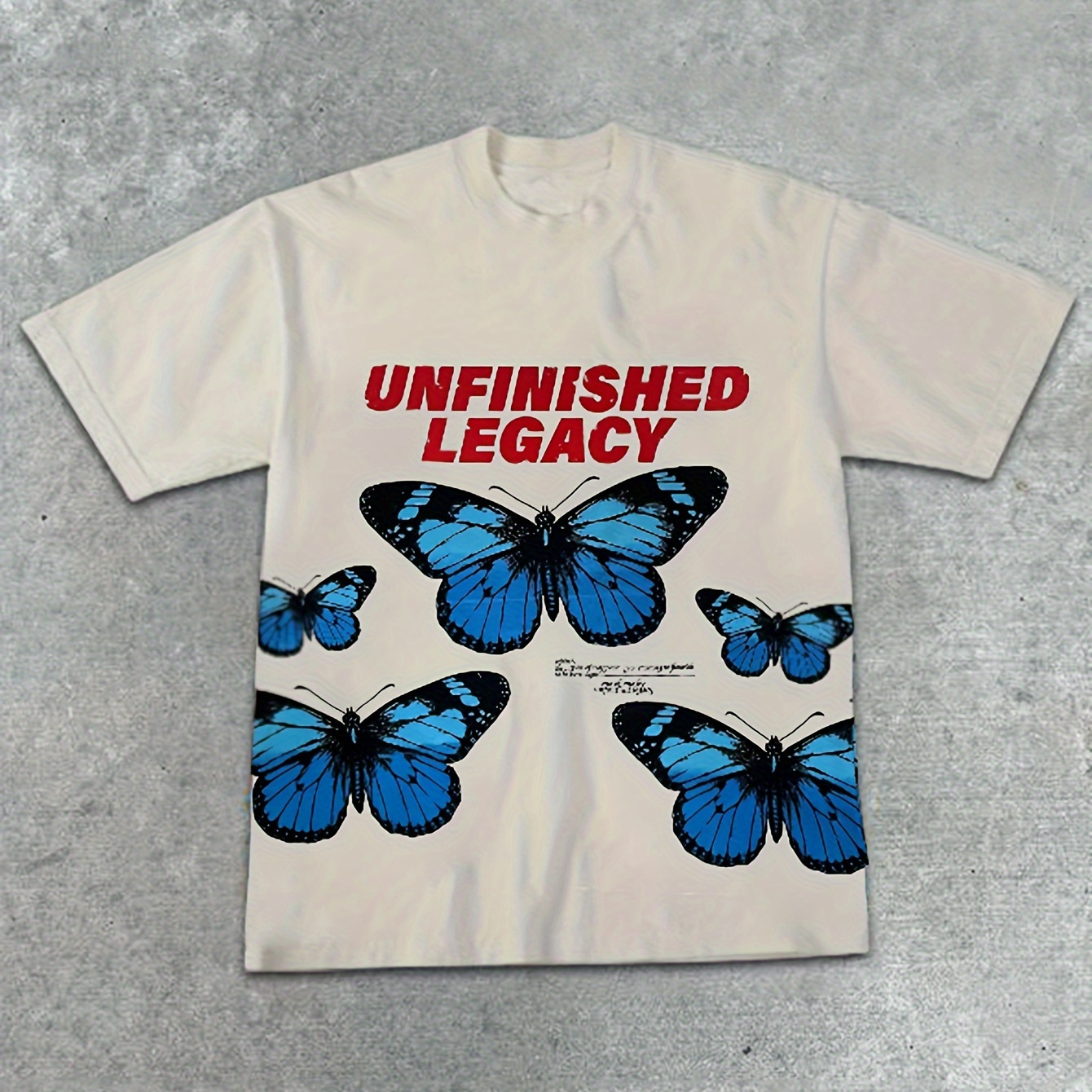 

Butterfly Print Crew Neck T-shirt, Y2k Short Sleeve Summer Daily Top, Women's Clothing
