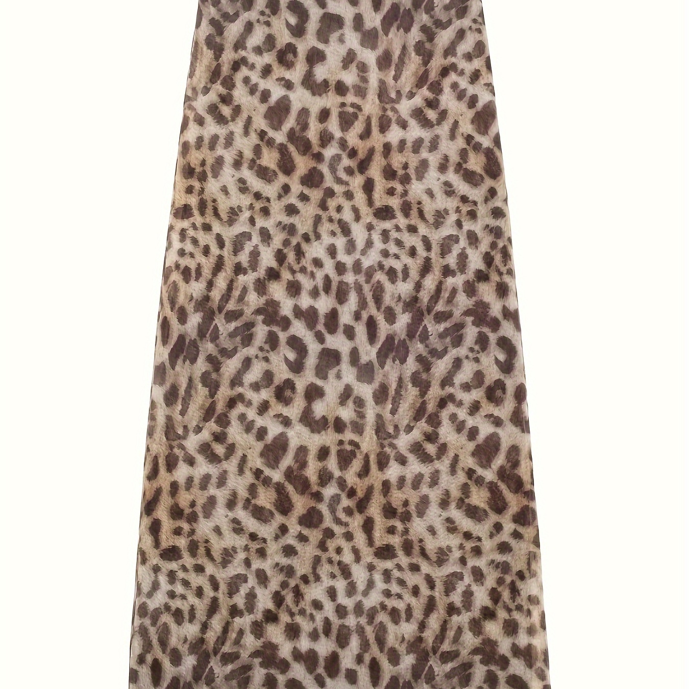 

Jupe taille haute à imprimé léopard, jupe longueur cheville coupe slim pour et l'été, vêtements pour femmes.