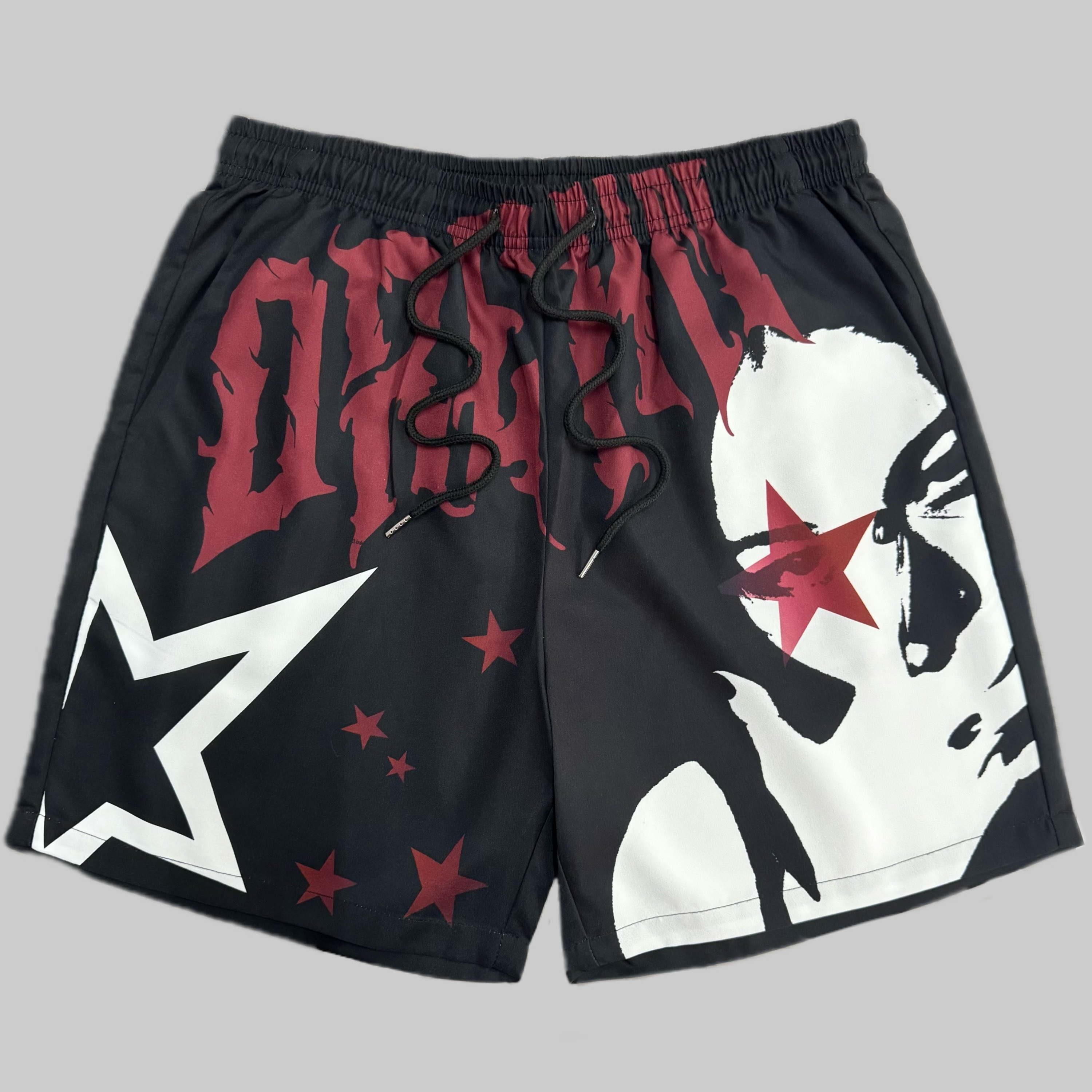 

Men's Summer Fashion Graffiti Style Figure And Star Pattern And Dream Print Shorts, Chic And Stylish Drawstring Shorts For Summer Street Leisurewear