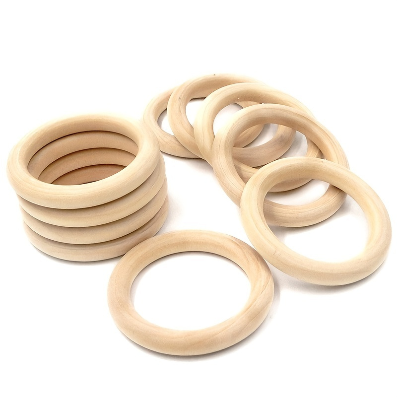 15 Pcs Wooden Rings, Macrame Wooden Rings For Diy Craft Pendant Connectors  Jewelry Making (55 Mm)