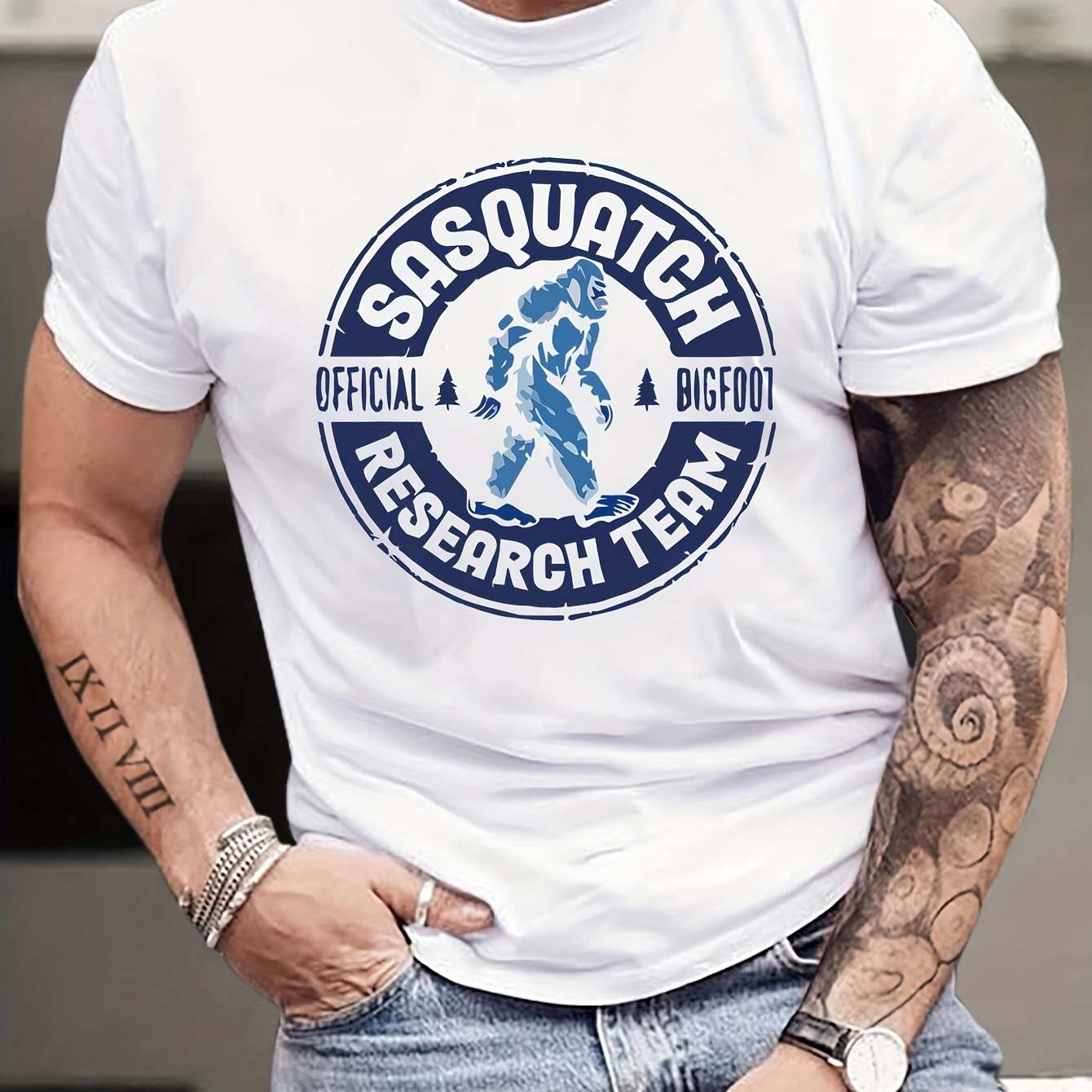 

Creative Print Stylish Cotton T-shirt For Men, Casual Summer Top, Comfortable And Fashion Crew Neck Short Sleeve, Suitable For Daily Wear