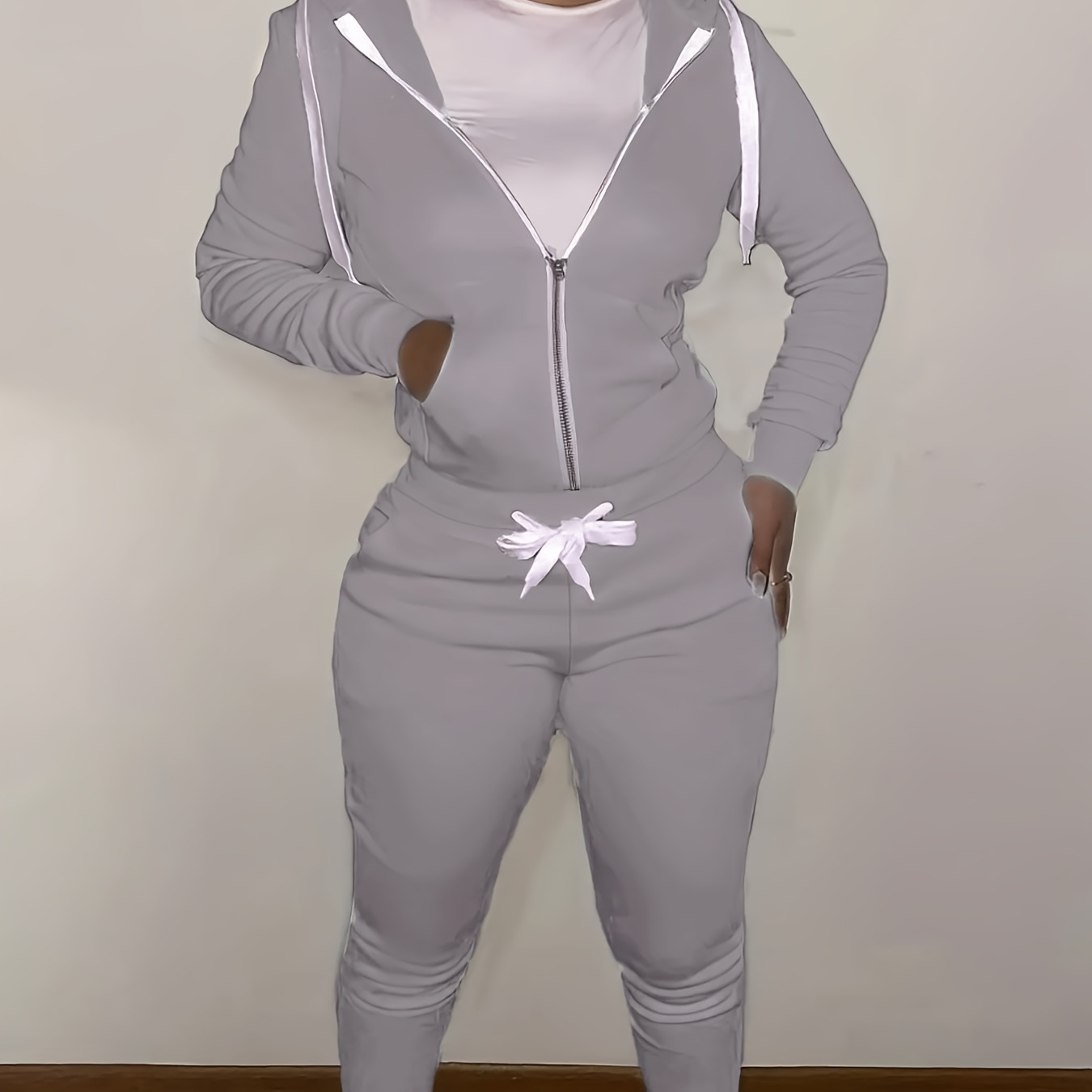 

Lw Hooded Collar Kangaroo Pocket Tracksuit