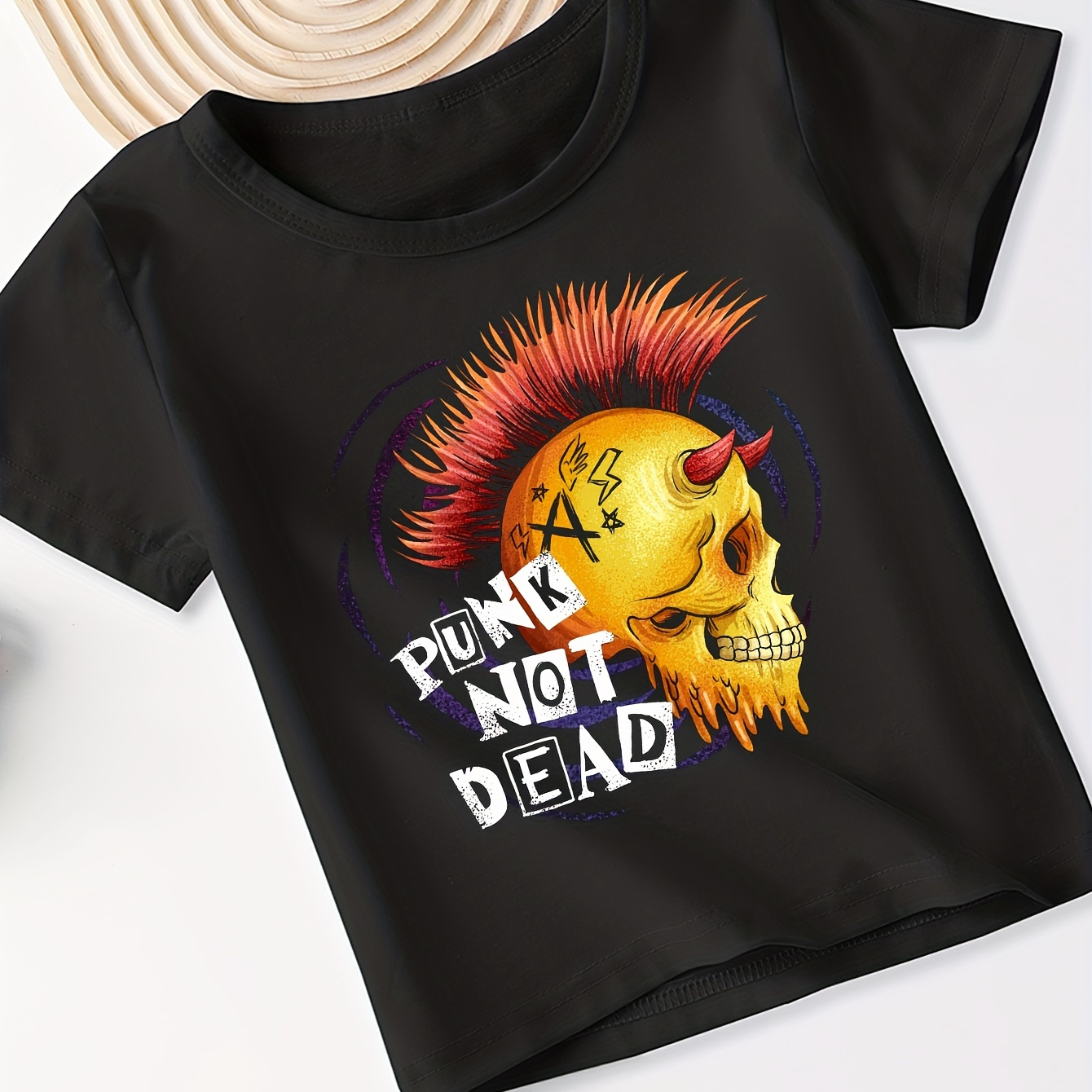 

Punk Skull Print T-shirts For Boys - Cool, Lightweight And Comfy Summer Clothes!