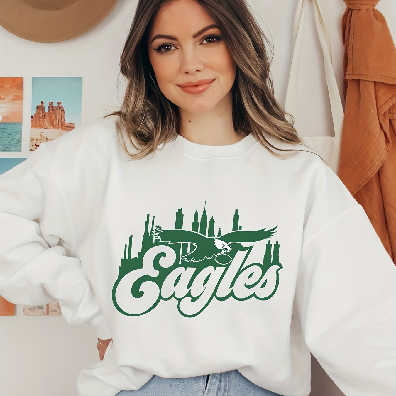 Philadelphia Eagles Women's Sweatshirt Eagles Sweatshirt -  New Zealand