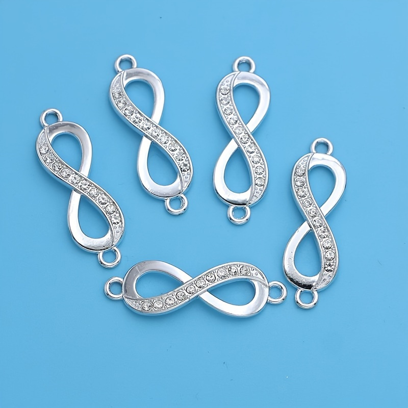 

5pcs Silver Plated Crystal For Jewelry Making Bracelet Diy Accessories 33x10mm