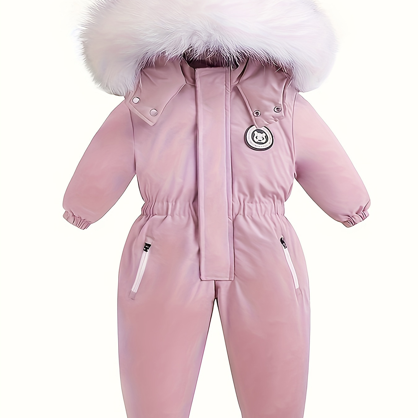 

Girls/boys Outdoor Ski Suits Winter Warm Hooded Jumpsuit With Zipper Pockets