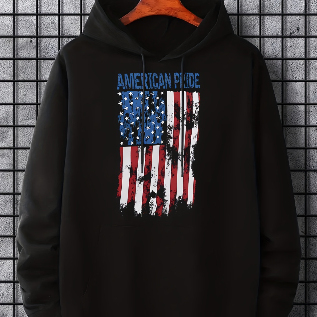 

Creative National Flag Patterns Print Hoodie, Hoodies For Men, Men's Casual Graphic Design Pullover Hooded Sweatshirt With Kangaroo Pocket For Spring Fall, As Gifts