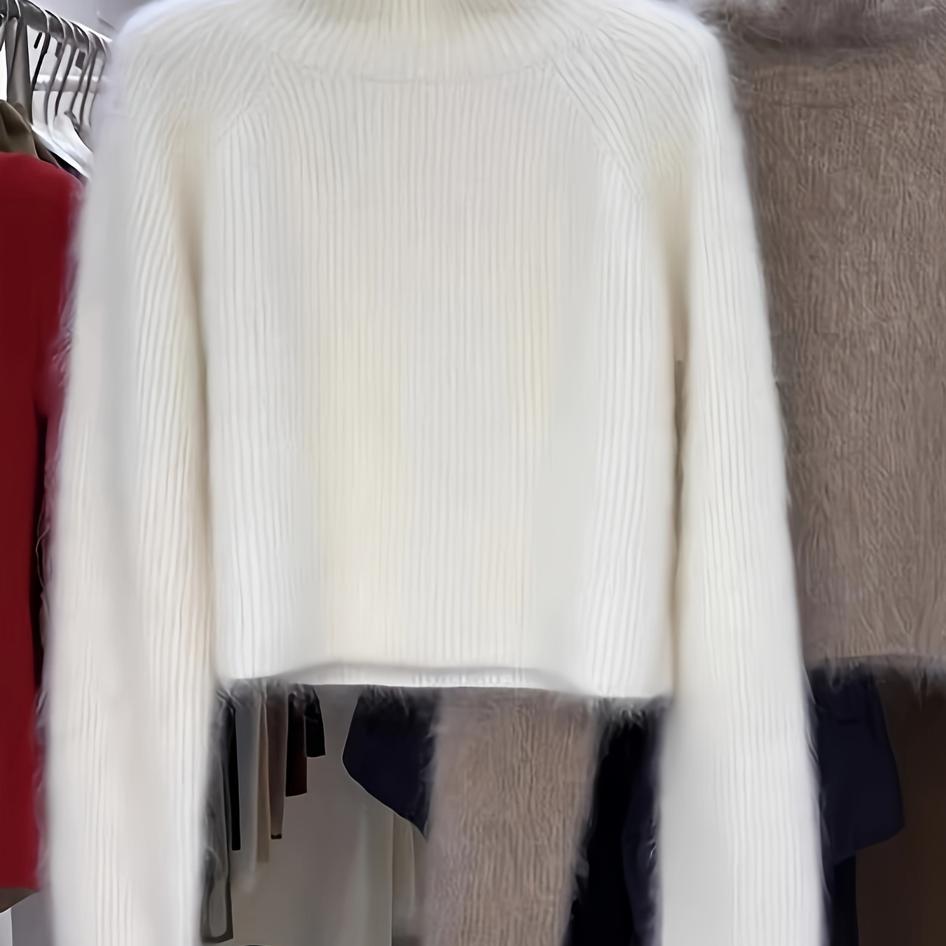 

Elegant White Turtleneck Sweater For Women - Cozy Knit, Soft Nylon, Fall & Winter, Classic Sweater For Ladies