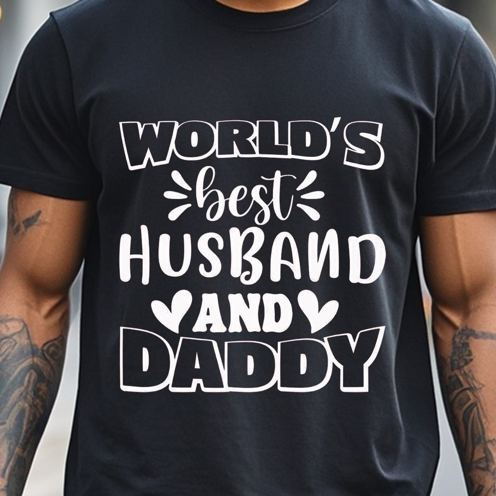 

Husband And Daddy Men's T-shirt Men's T-shirt Crew Neck Casual T-shirt Soft Funny Graphic T-shirt Gym-friendly Moisture-wicking Breathable Weekend Running