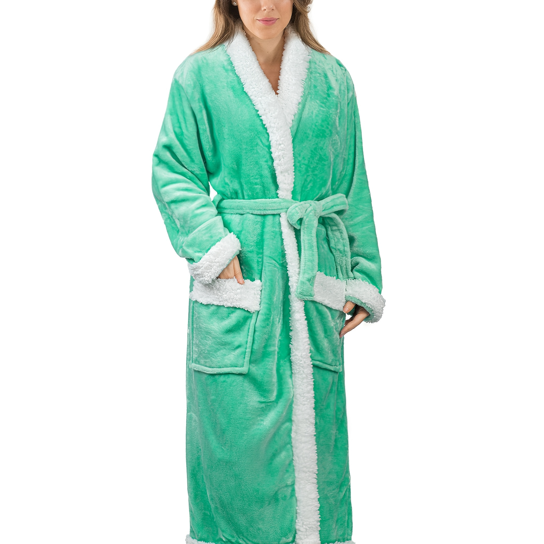 

Womens Robes Long Sherpa Bathrobes For Women Luxury Warm Bathrobe