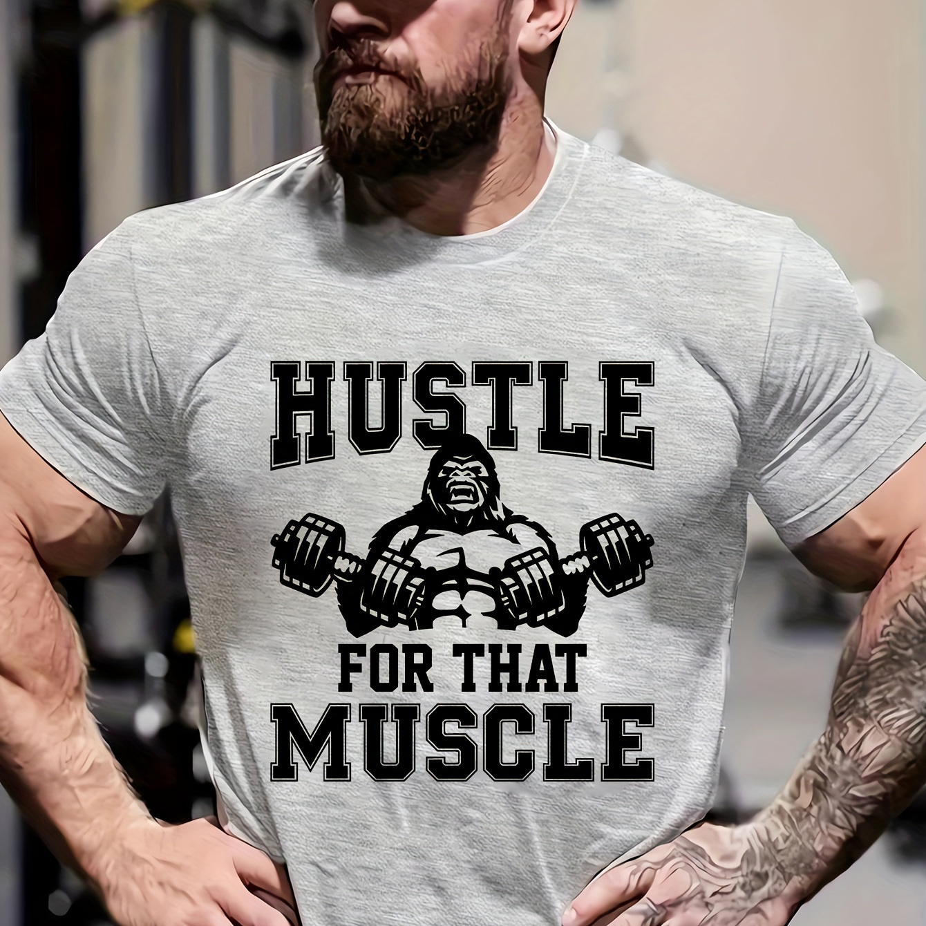 

“ For That Muscle” Personalized Print Large Size Casual Short Sleeve