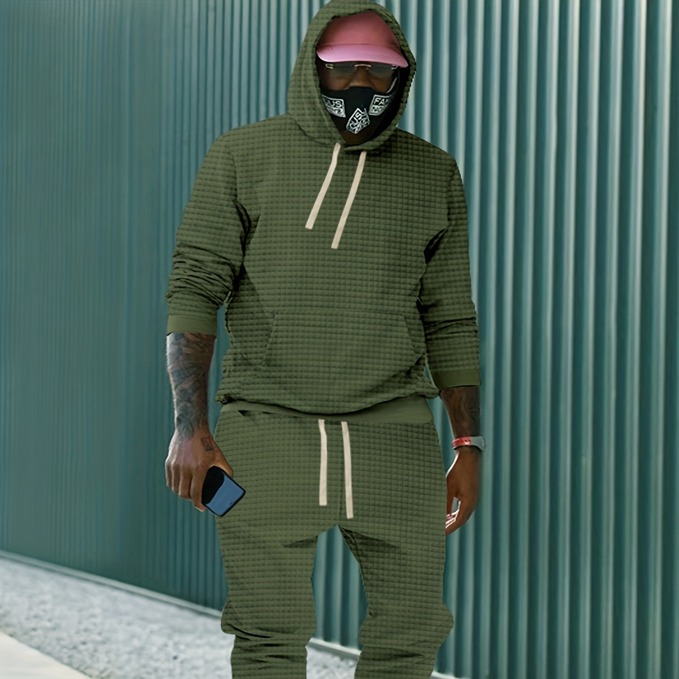 

Men's 2pcs Outfits, Casual Hoodies Long Sleeve Pullover Hooded Sweatshirt And Sweatpants Joggers Set For Spring Fall, Men's Clothing