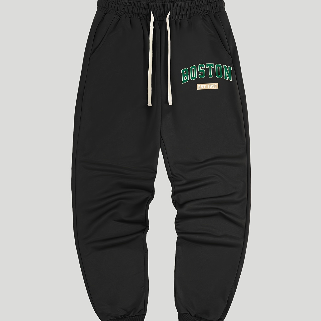 

Boston Print Men's Pants Drawstring Sweatpants Loose Casual Trousers For Spring Autumn Running Jogging
