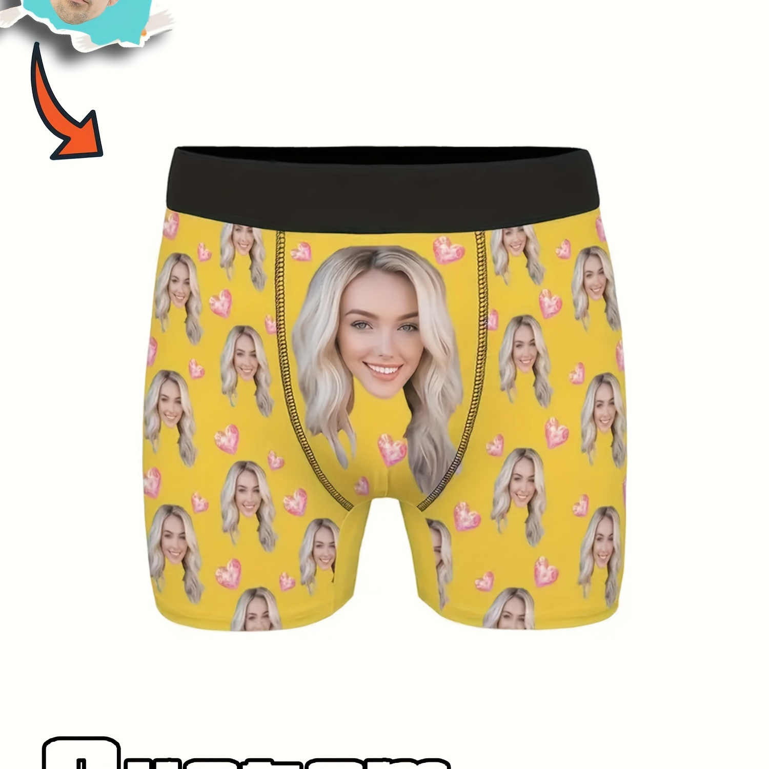 

Custom Face Boxers With Picture, Personalized Photo Boxers, Funny Underwear With Face, Funny Gag Gifts For Dad/husband/boyfriend