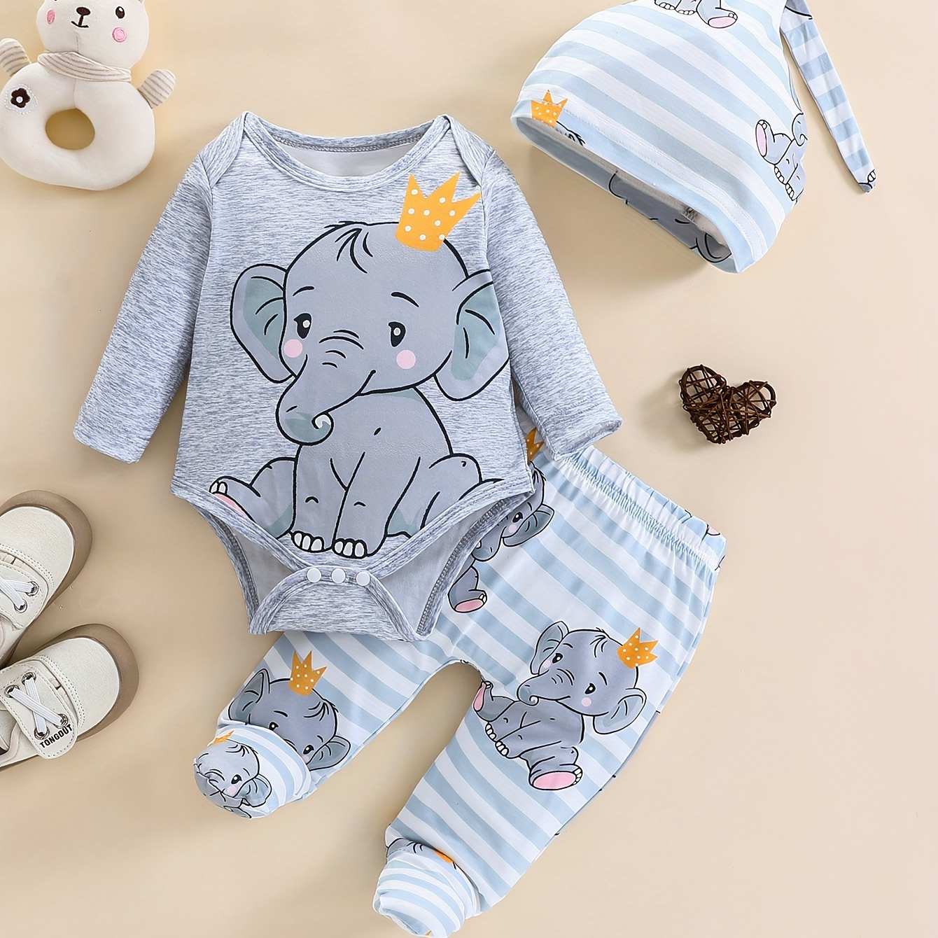 

Infant Set , Long Sleeve And Pants, , And Cap, Polyester And Elastane , , Cloth