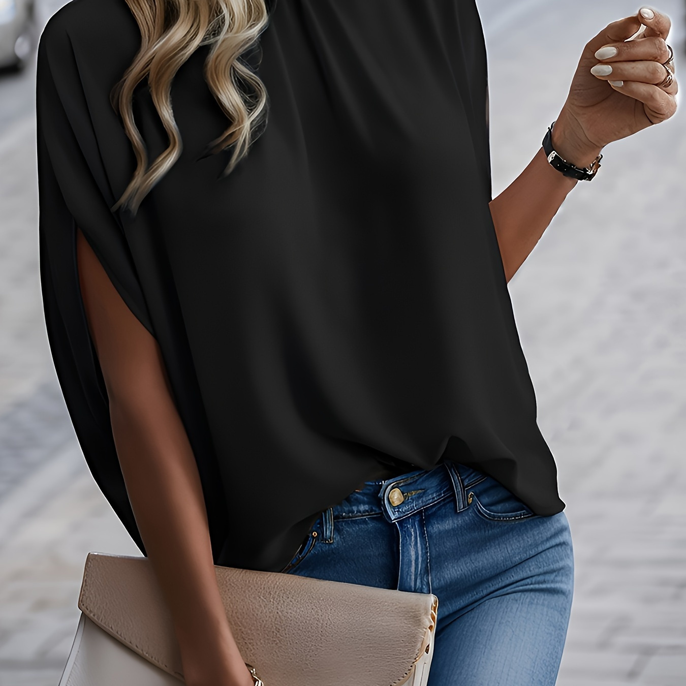 

Tooluck Women's Tie Sleeve Top