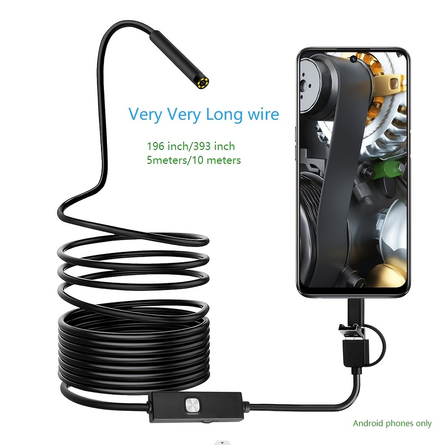 Industrial endoscope single-lens inspection camera 1080P HD snake camera  4.3-inch screen 360° adjustable lens 8.5mm cable with 32G memory card 3m