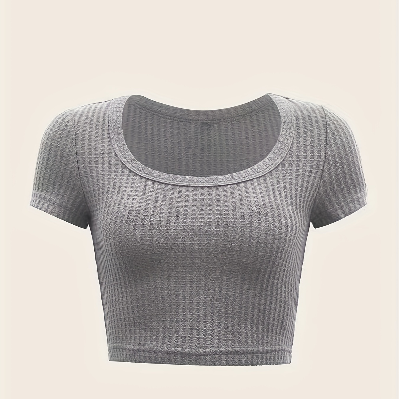 Floral Print Crop Tshirt, Short Sleeve V Neck Casual Top For Summer