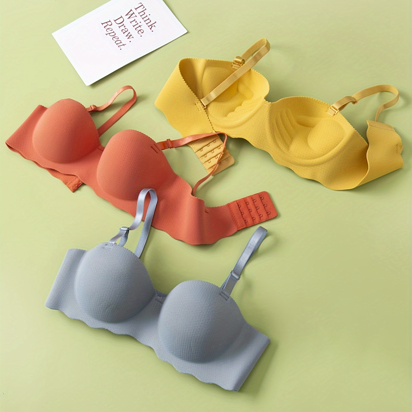 Girls Solid Color Bras Seamless Half Cup Style Underwire - Temu