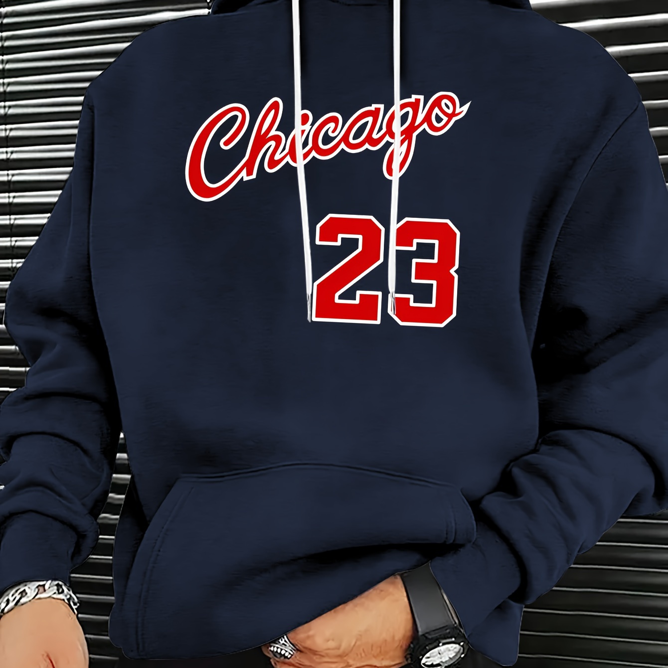 

Chicago, 23, Print Men's Sweatshirt - Casual Creative Design With Stretch Fabric For Comfortable Spring/autumn Wear