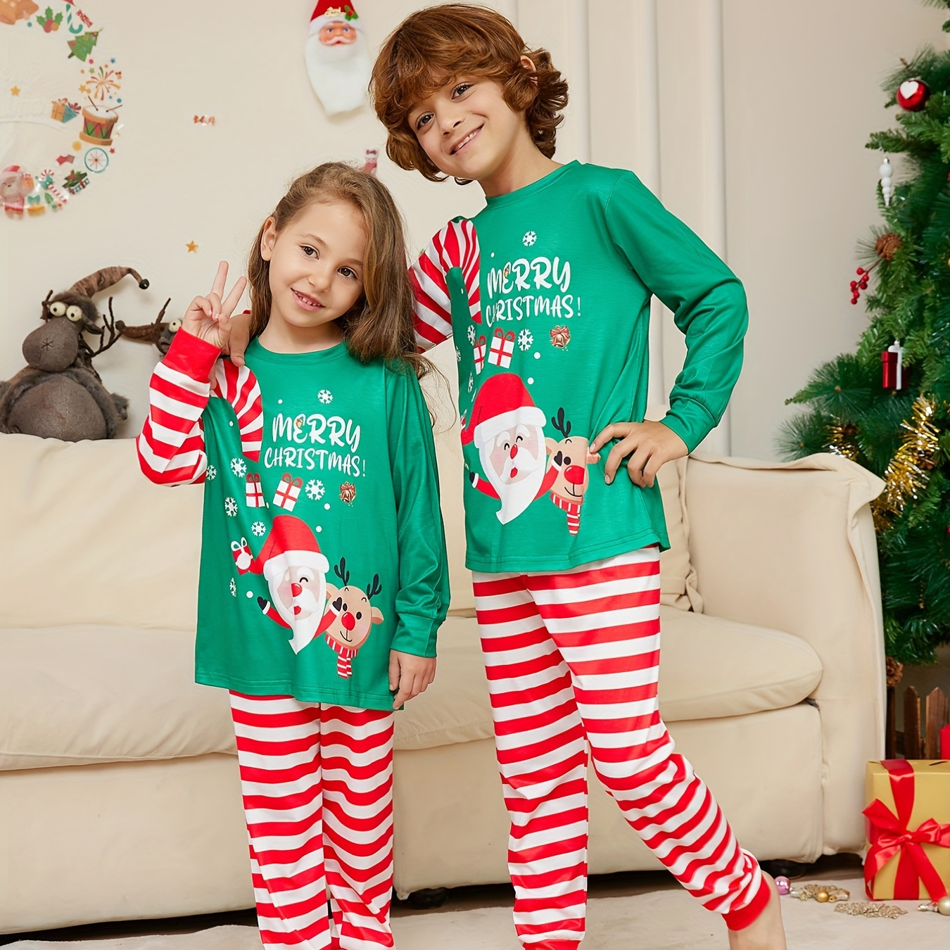 Pigiama Bambini Toppe Babbo Natale 2 Pezzi Set Top E - Temu Italy