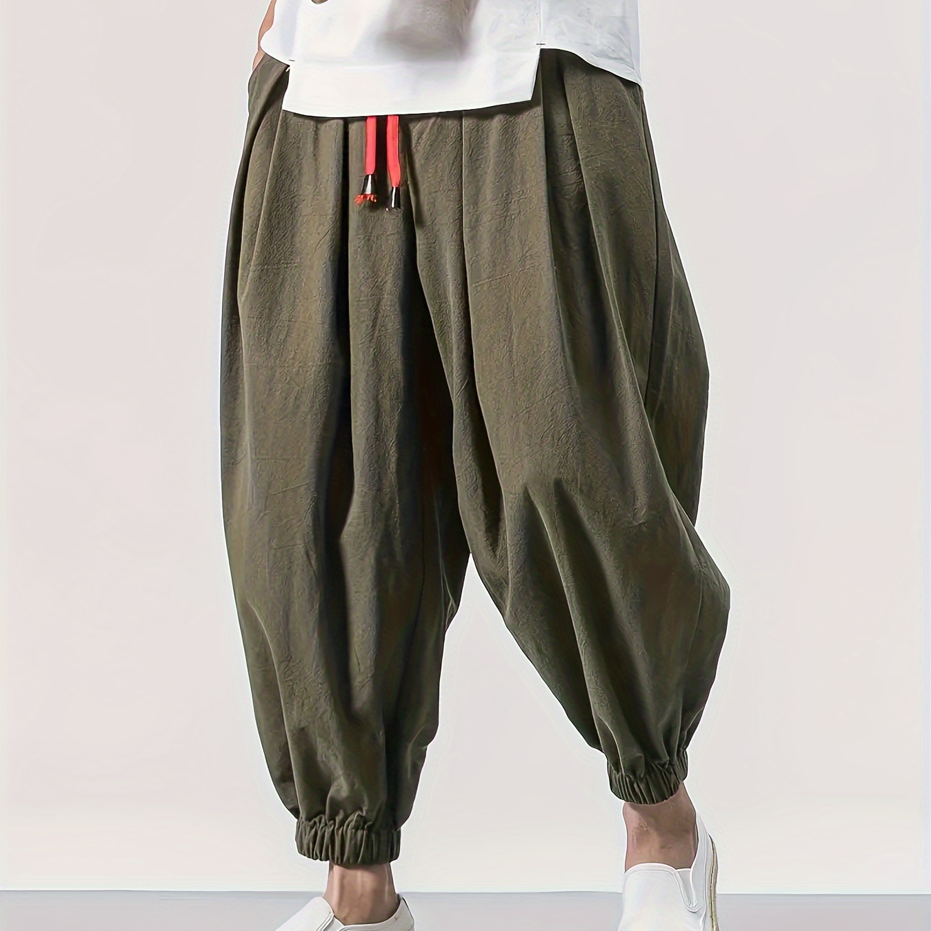 

Men's Baggy Yoga Hippie Boho Harem Pants Drawstring Sweatpants Loose Drop Crotch Trousers