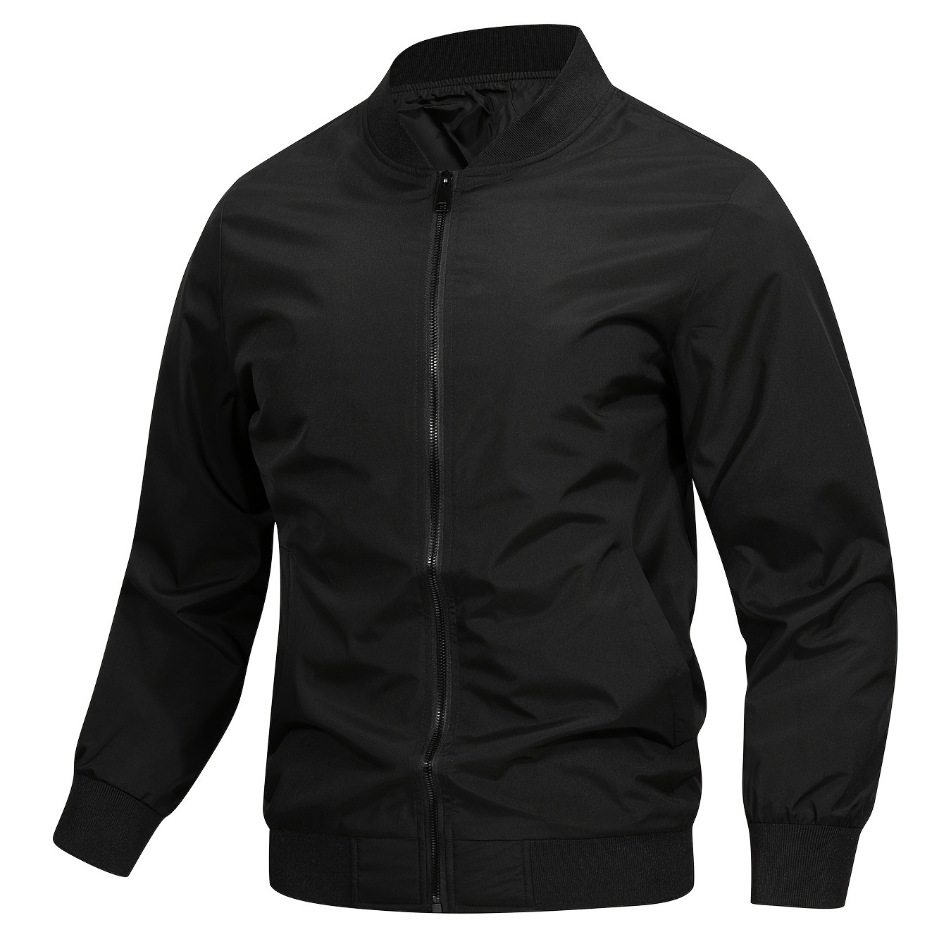 

Men's Casual Windbreaker Jacket, Chic Zip Up Thin Lightweight Jacket