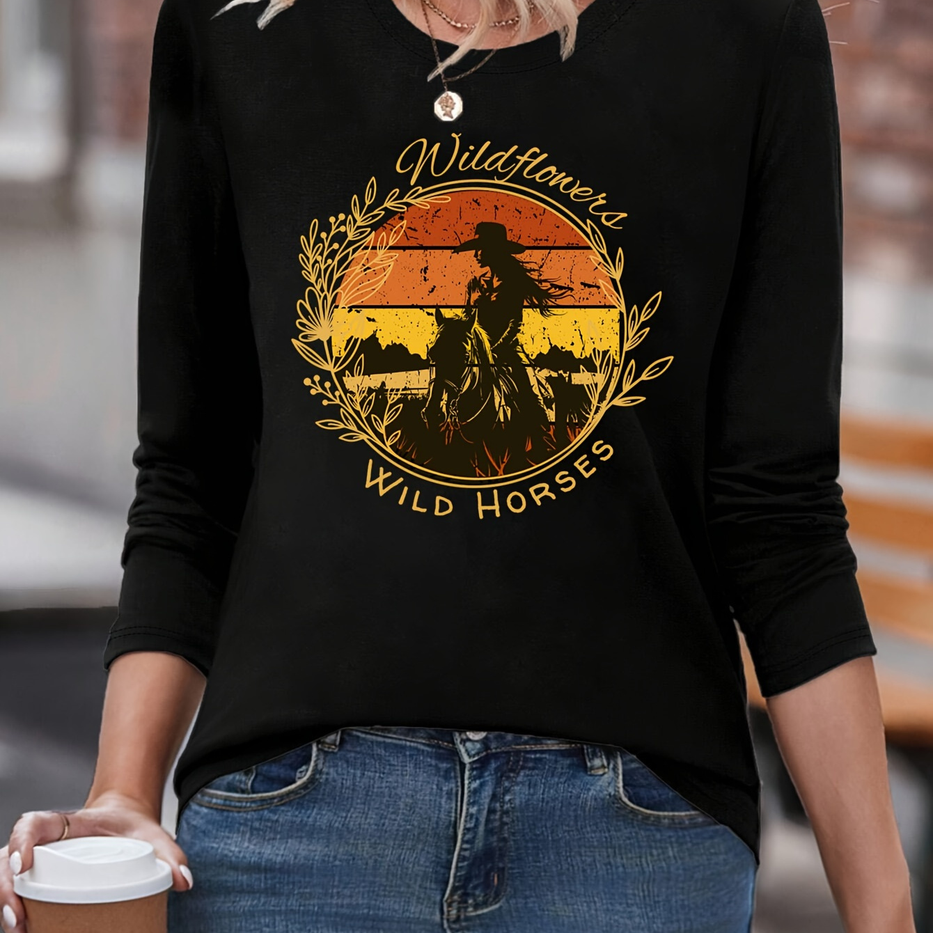 

Women's & Long Sleeve T- - , , - For & Fall