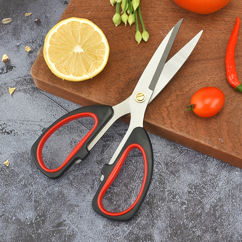 

1pc Multifunctional Stainless Steel Kitchen Scissors For Fish, Chicken, Vegetables, And Handmade Paper - Durable And Easy To Use
