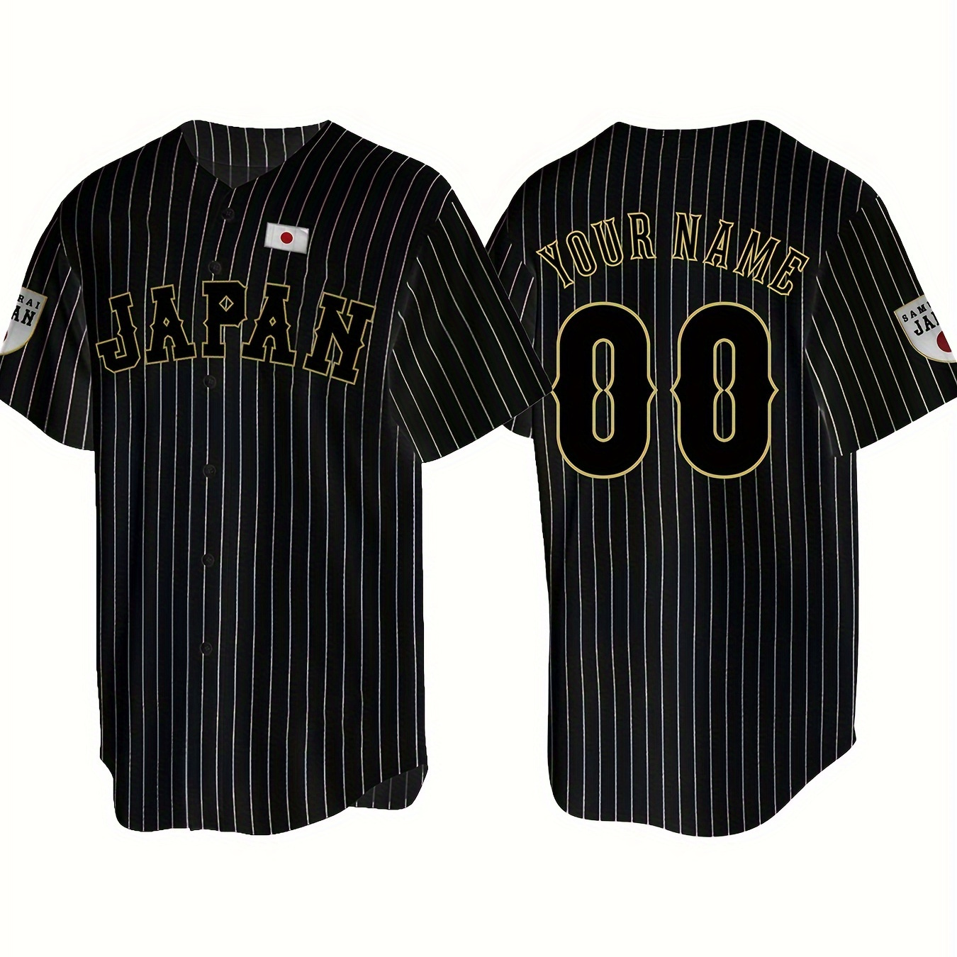 

Customized Name And Number Design, Men's Japan Embroidery Design Short Sleeve Loose Breathable V-neck Baseball Jersey, Sports Shirt For Team Training