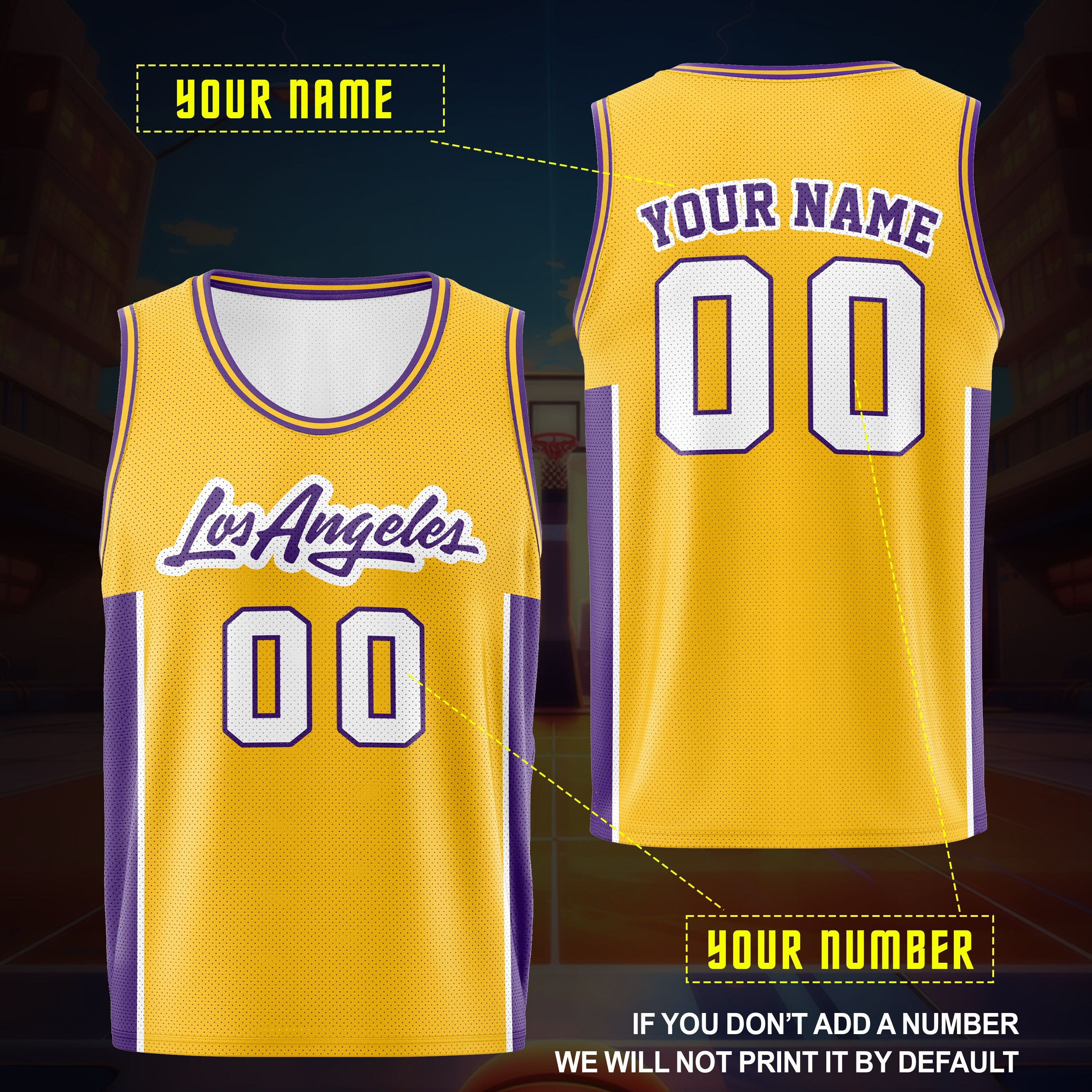 

Boys Loose & Breathable Custom Sleeveless Basketball Jersey Shirt, Personalized Graffiti Los Angeles Pattern Top For Sports & Exercise