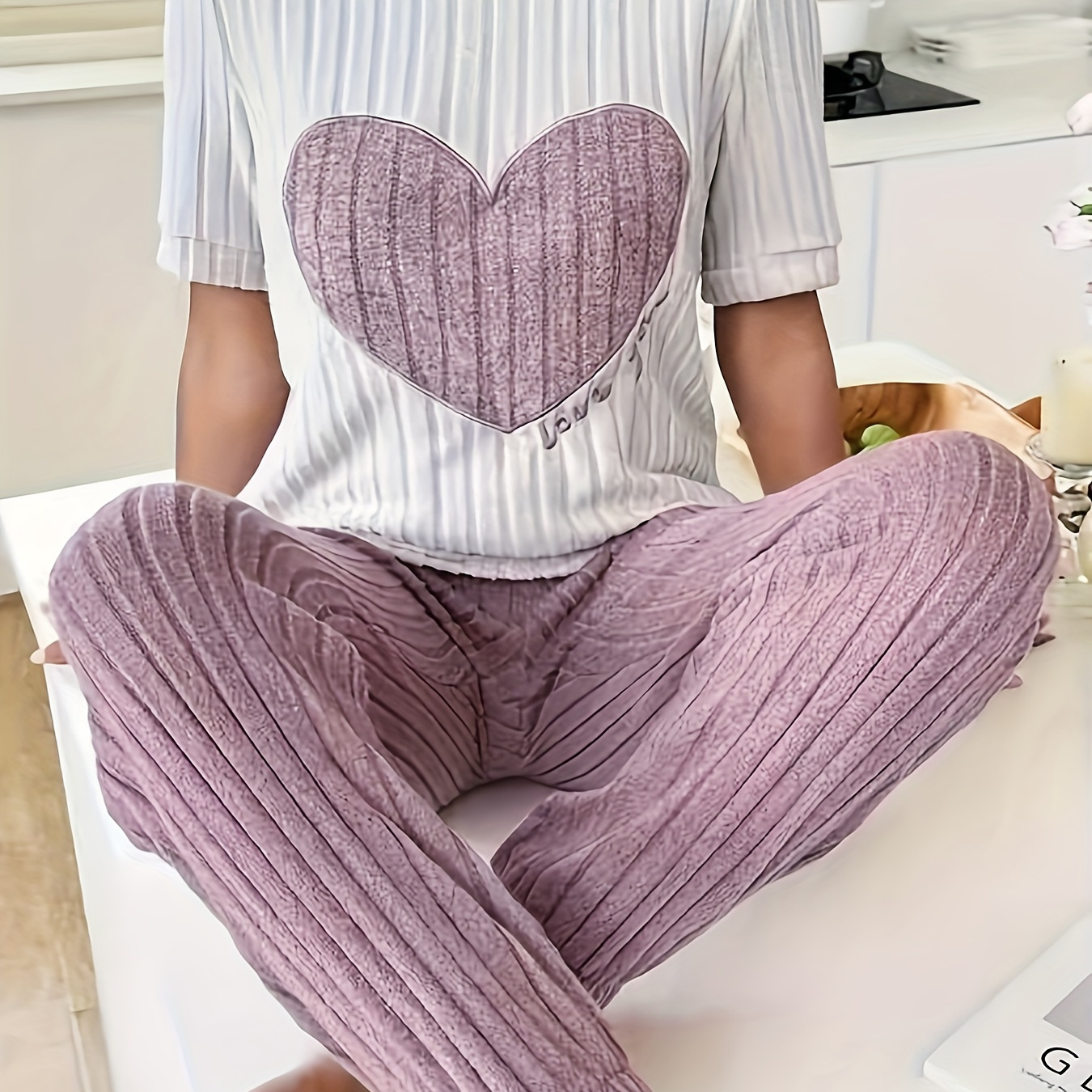 

's Patterned Set - Knit , , Adult Top And Pants