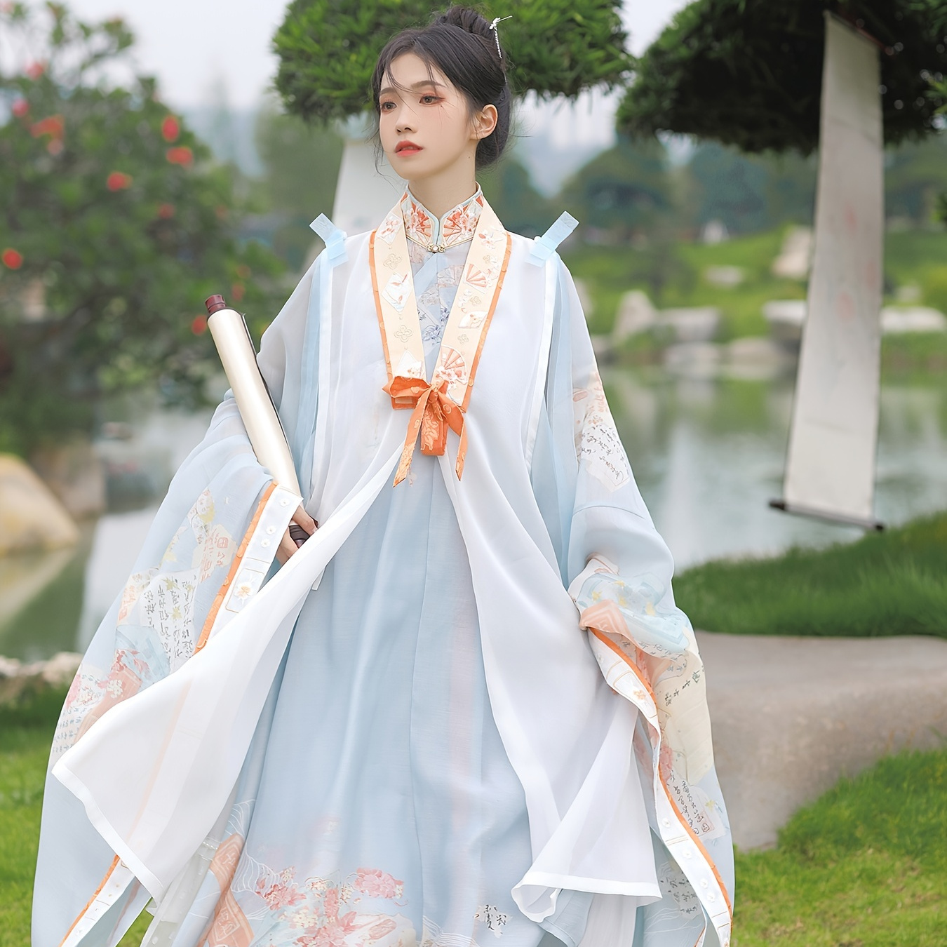 Long Bijia Top Pleated Skirt Hanfu Set Chinese Hanfu Ancient - Temu Canada