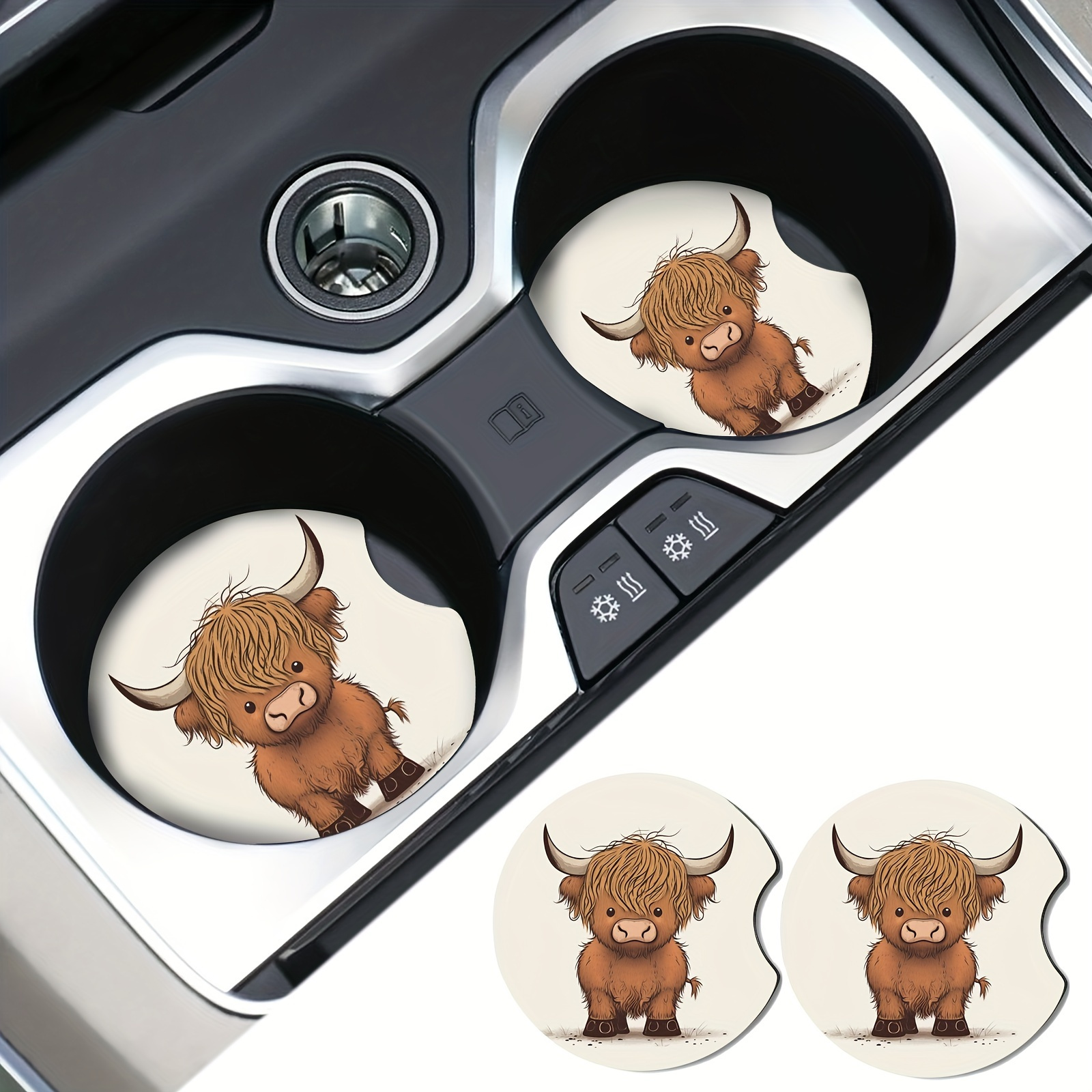 

2pcs Absorbent Auto Drink Coasters Mats Vehicle Car Coaster For Interior Accessories Fashion Holders Insert Car Cup Accessories Women