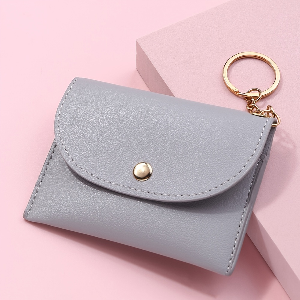 Pu Leather Mini Purses Keychain Women's Small Bags Key Ring - Temu