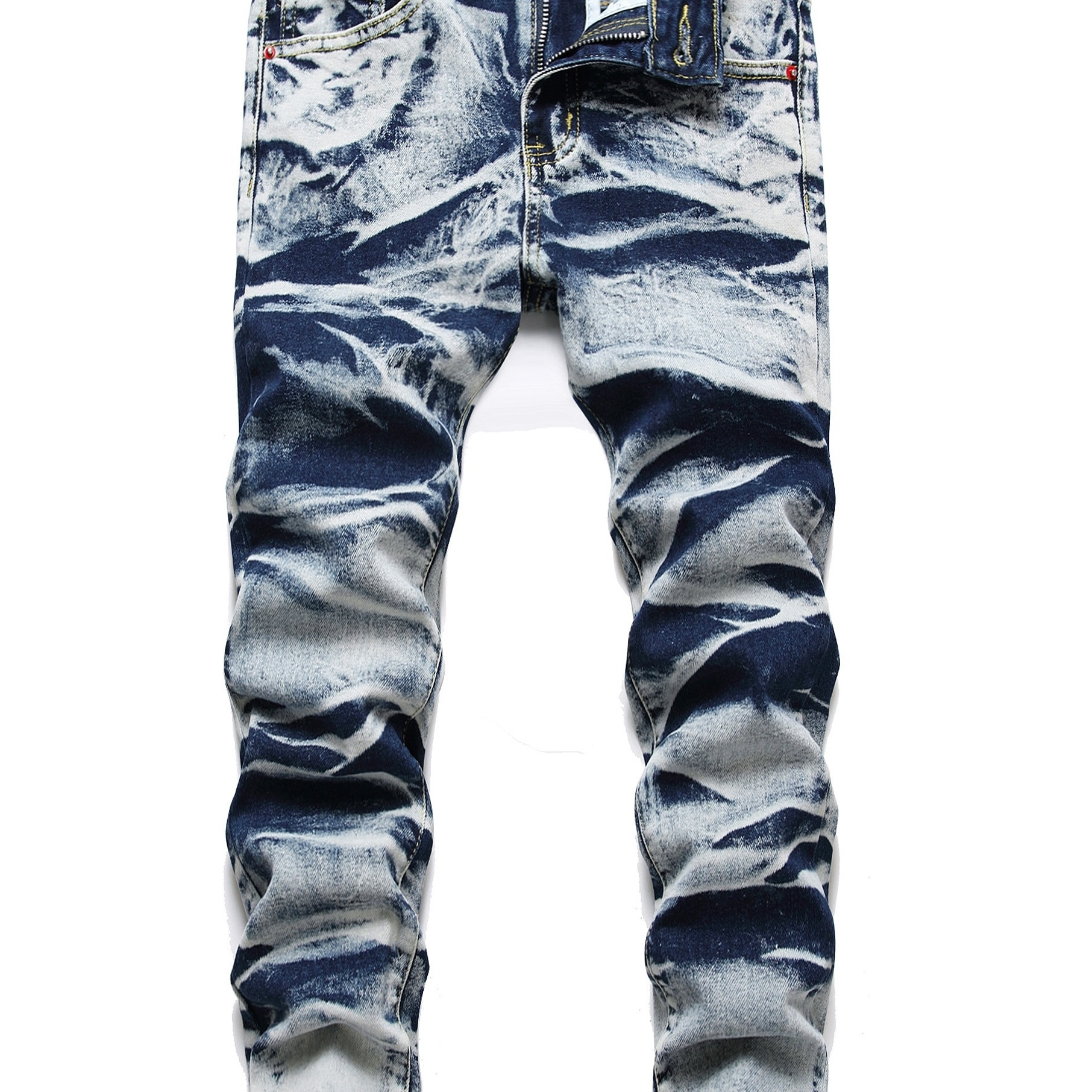 

Kid's Trendy Color Clash Jeans, Denim Pants With Pockets, Boy's Clothes For Spring Fall