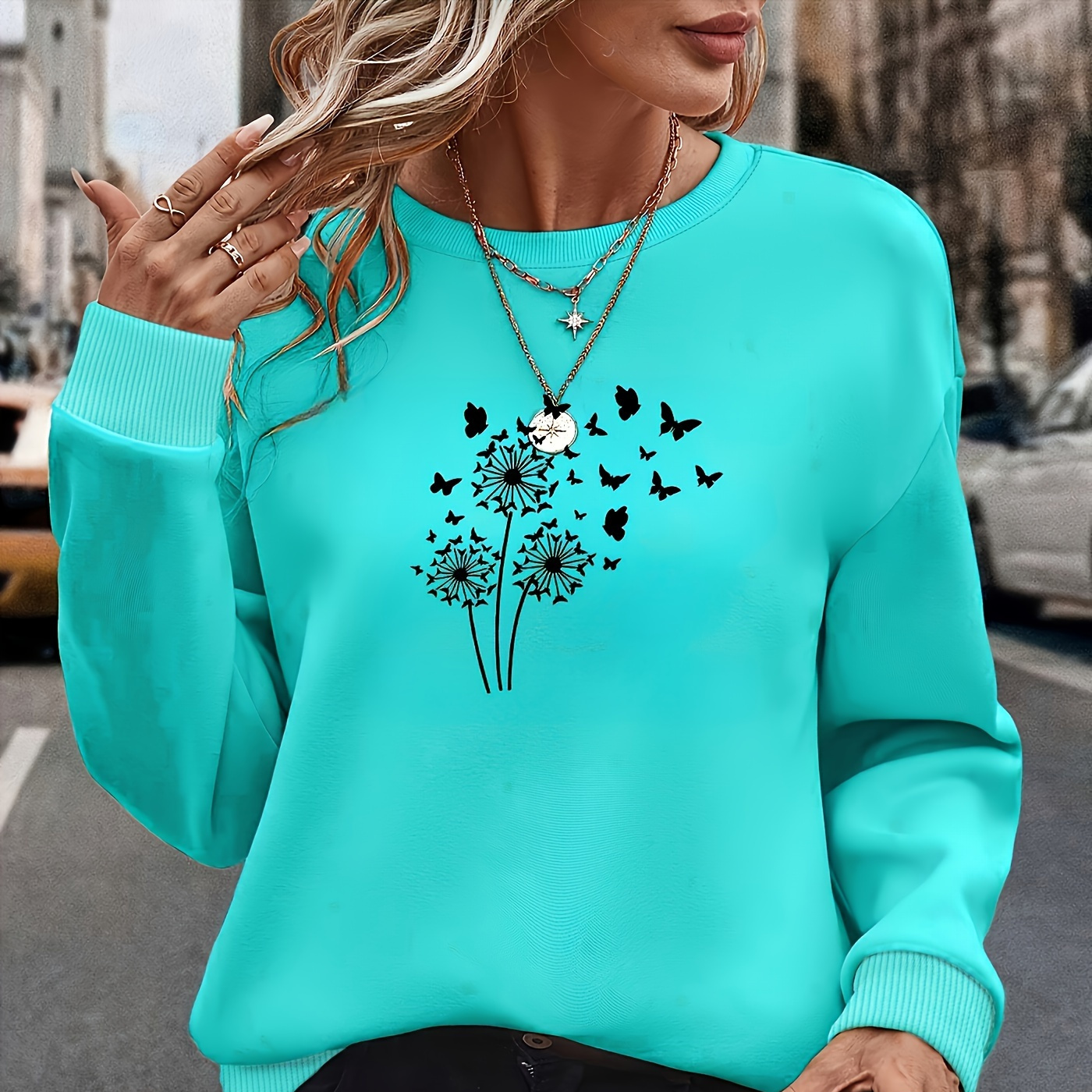 

1pc 's Long Sweatshirt And , Knit Pullover