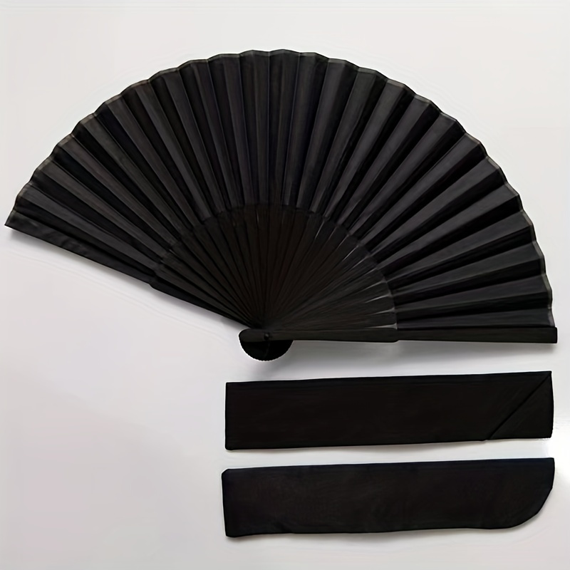 Modern Classic Cool Black Ancient Style Fan Black Folding Fan Men's Fan Summer Cooling Handheld Fan Gift