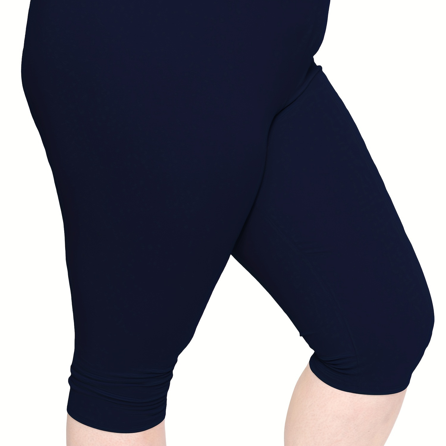 Plus Size High Waist Basic Skinny Pants With Pocket, Women's Plus Medium  Stretch Solid Skinny Pants