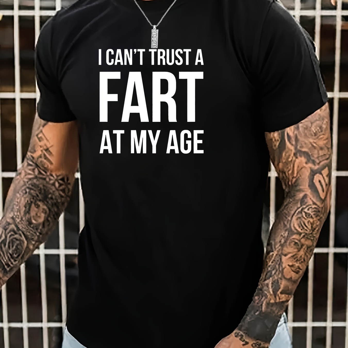 

Plus Size Men's T-shirt, Fart Print Short Sleeve Tee For Males, Men Clothing For Summer