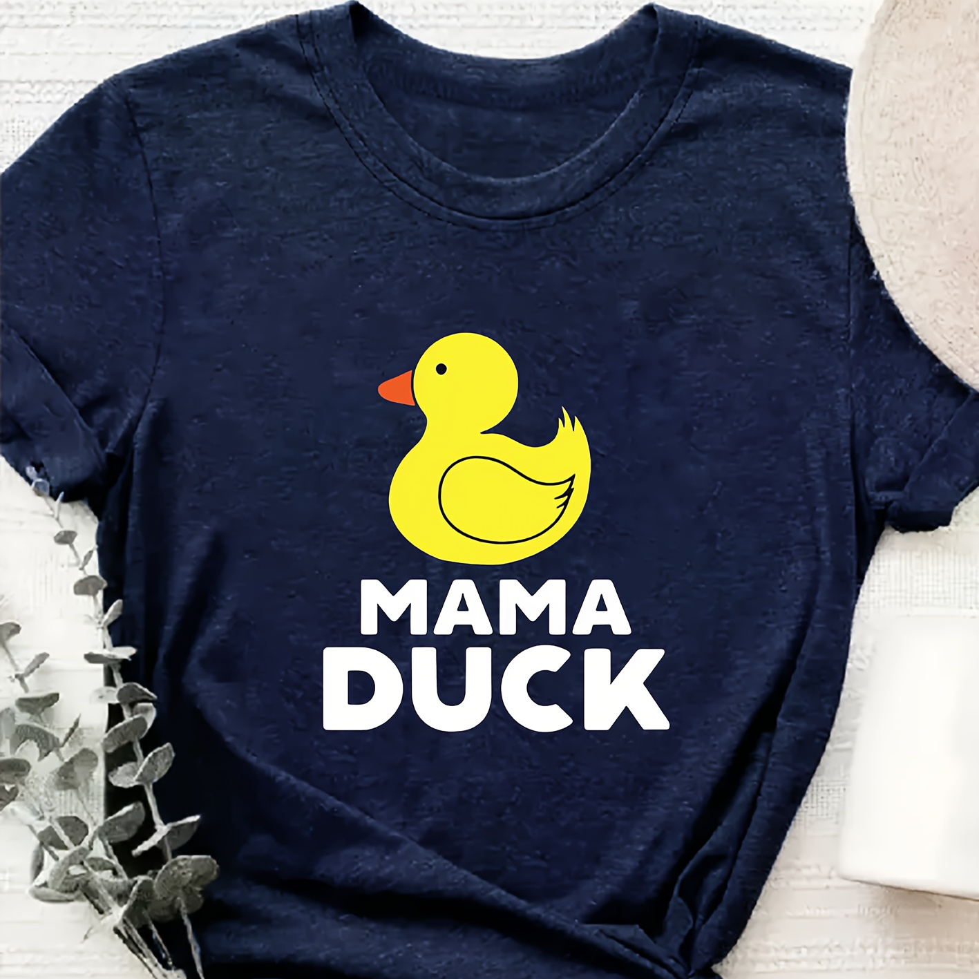 

Cute Duck Print Casual Sports T Shirt, Breathable Short Sleeve Crew Neck Summer Tee, Women's Top