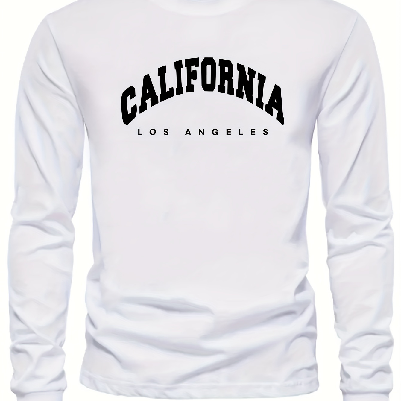 

California, Los Angeles Cool Letter Print New Men's Casual Sports Sweater New Trendy Fashion Round Neck Long Sleeved Sweater Top