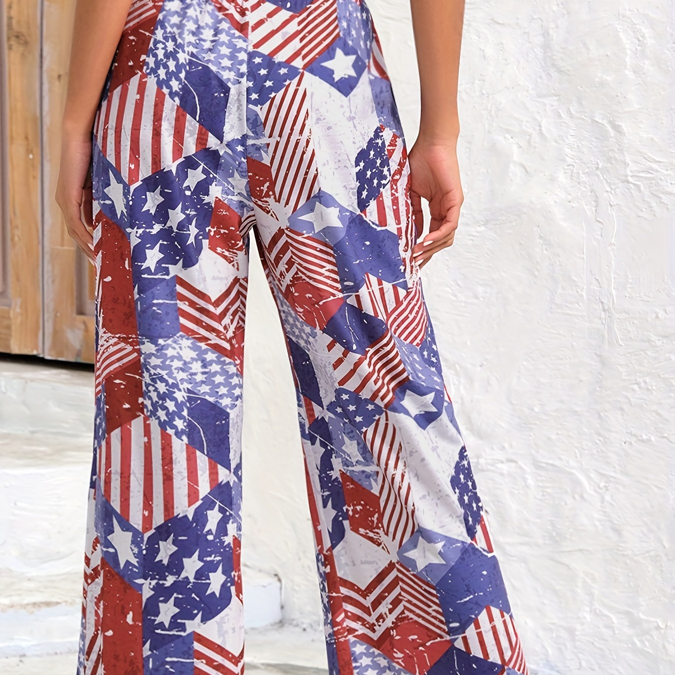 American Flag Drawstring Wide Leg Pants Casual Comfy Pants - Temu